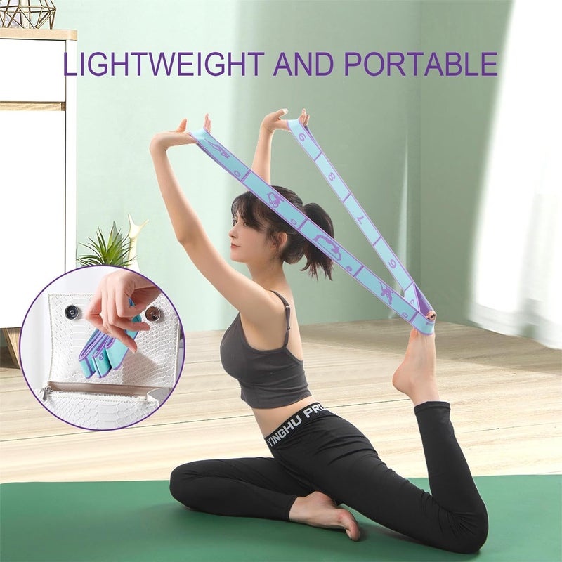 Bogiruice Yoga Straps for Stretching Strap Elastic for Physical Therapy Dance Yoga Pilates Gymnastics Exercise Flexible Pilates Stretch Band for Women Men - Image 5